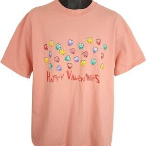 Happy Valentines T Shirt Vintage 90s Conversation Hearts Sweethearts Candy Mens